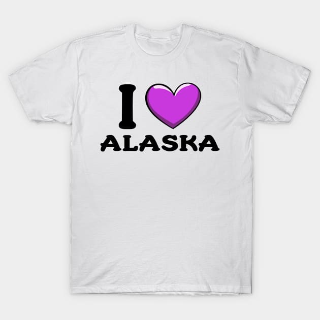 I Love Alaska State T-Shirt by BrightGift